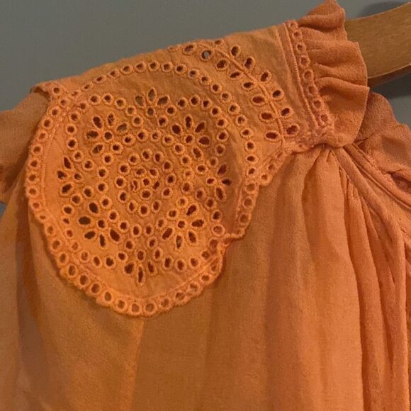 Sundance Women’s Orange Flowy Silk Blouse Size Medium NWOT - Picture 5 of 11